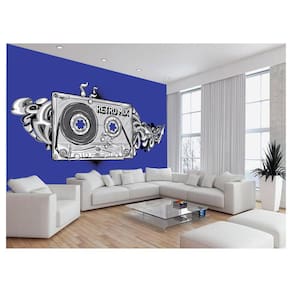 Papel De Parede 3D Musica Fita Retrô Mix Tape 3,5M Mus31