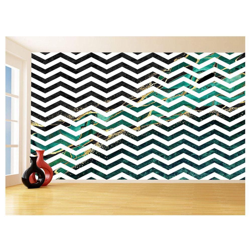 Papel De Parede 3D Sala Chevron Zig Zag Listras 3,5M Zig112