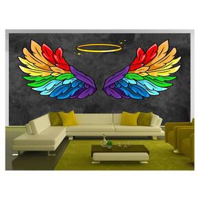 Papel De Parede 3D Arte Asas Selfie Insta Cores 3,5M Tra414