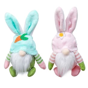 2pc decoração de páscoa lã coelhinho fofo boneca sem rosto decoração de casa boneca ornamento brinquedo