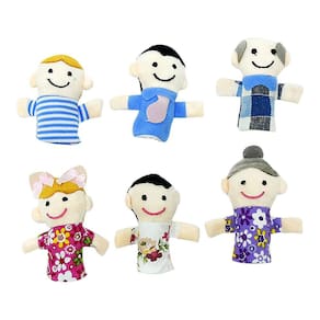 Uma família de fantoches de dedo Uma família de fantoches de seis dedos Bonecas de dedo Brinquedos de bebê