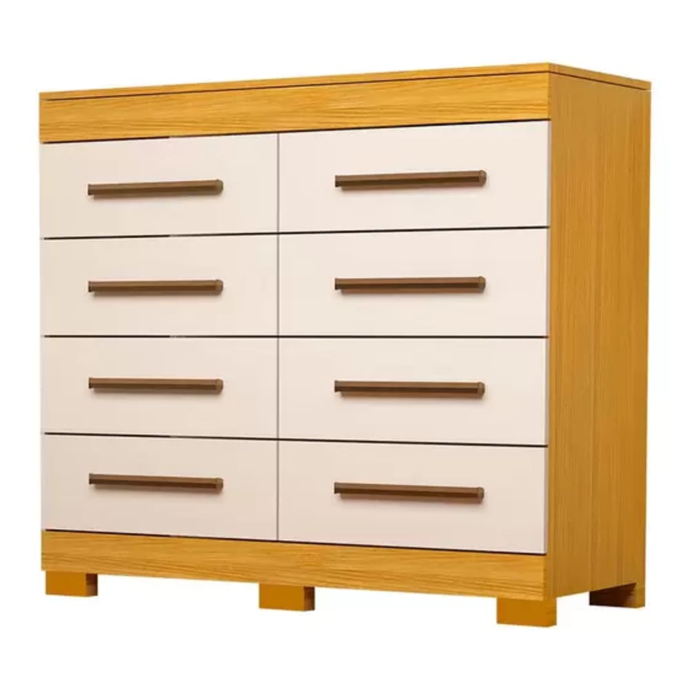 Comoda Nalu 08 Gavetas - Nature/Off White - Acp