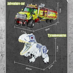 Tiranossauro Velociraptor Fora da estrada Veículo Dinossauros Figuras Jurass Construindo Blocos Dinossauros Brinquedos Jurassiced World| Blocos