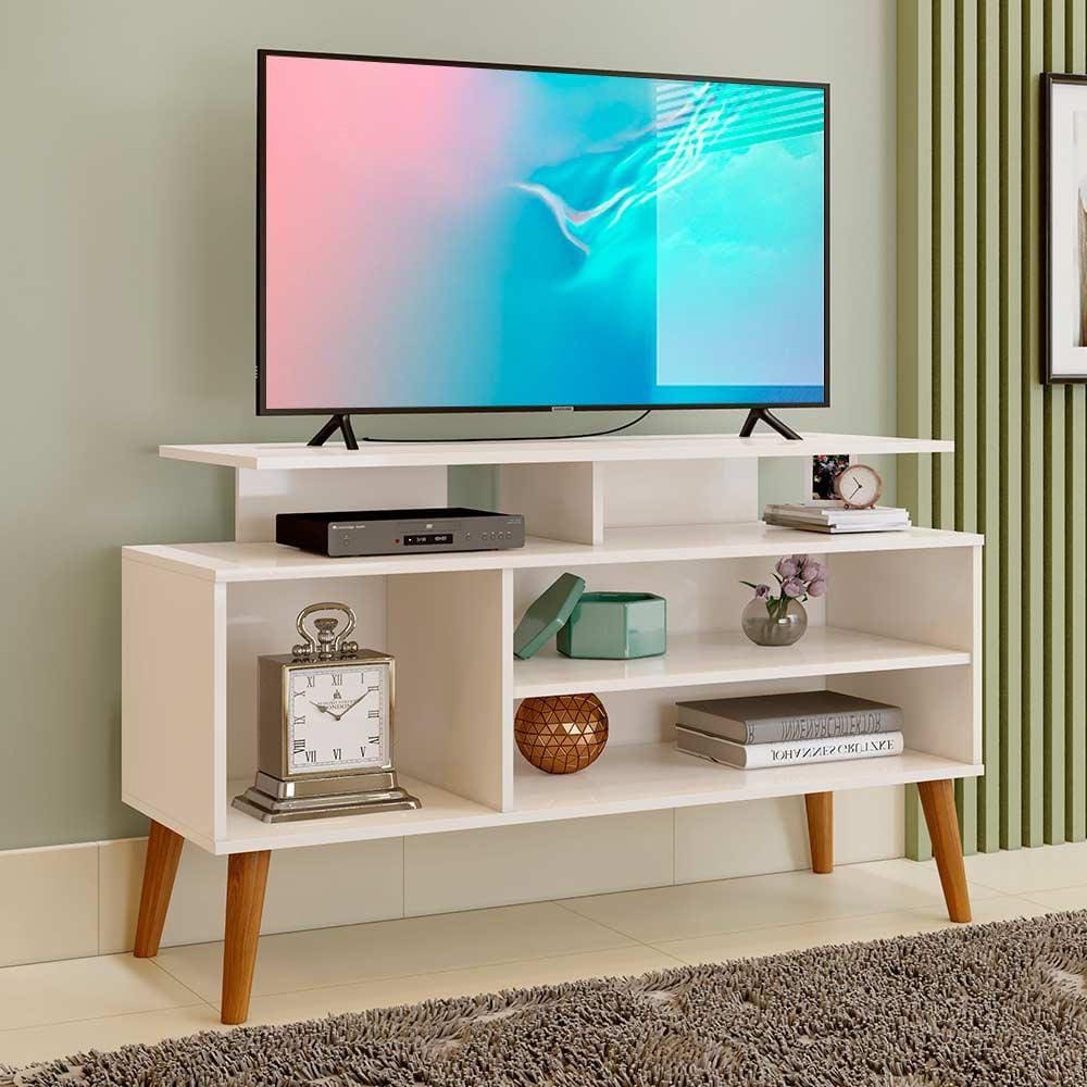 Rack Para Sala Com Pés Retro Off White Carmolar - Off White