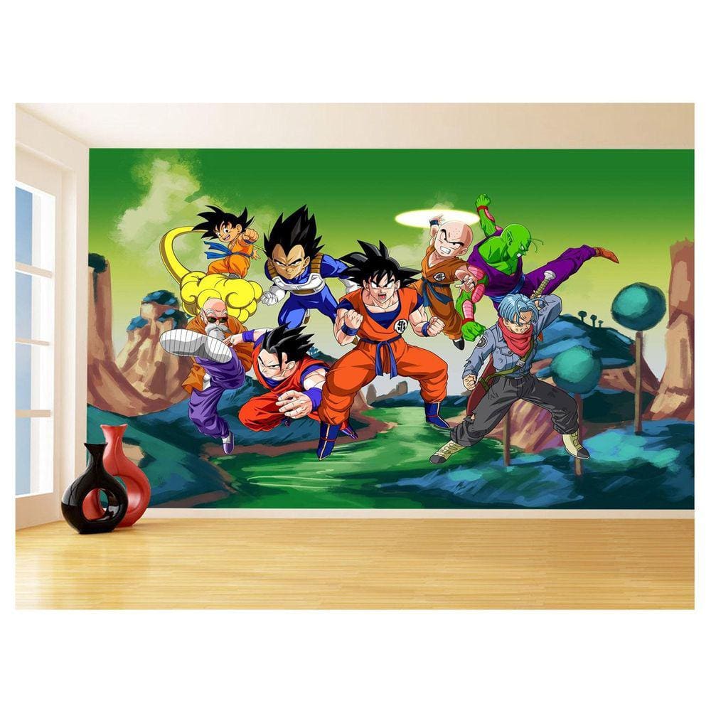 Papel De Parede Dragon Ball Goku Vegeta Anime 3,5M Dbz303