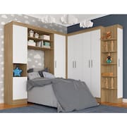 Guarda Roupa Modulado Solteiro Andrea Boreal/branco - Móveis Arapongas