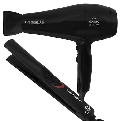 imagem-Kit Prancha e Secador de Cabelo Eleganza Plus 127V