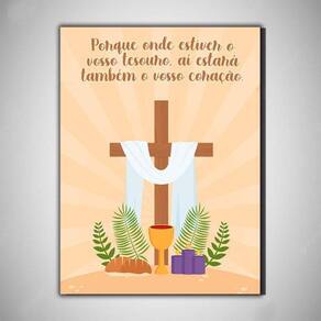 Quadro Religioso Coração Maria MDF 30x20cm | Alta Qualidade
