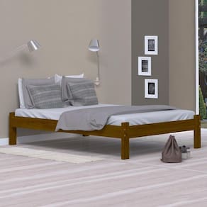 Cama Casal Turca Em Madeira Maciça Imbuia Nemargi