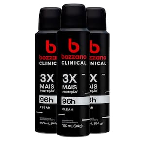 Kit Desodorante Aerosol Bozzano Clinical Clean 150ml - 3 unindades