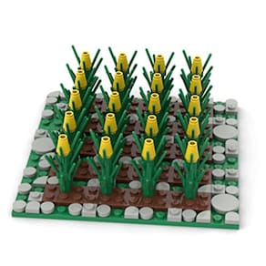 TOYGA Farm Corn Field Tijolos com 16x16 Baseplate, 190Pcs