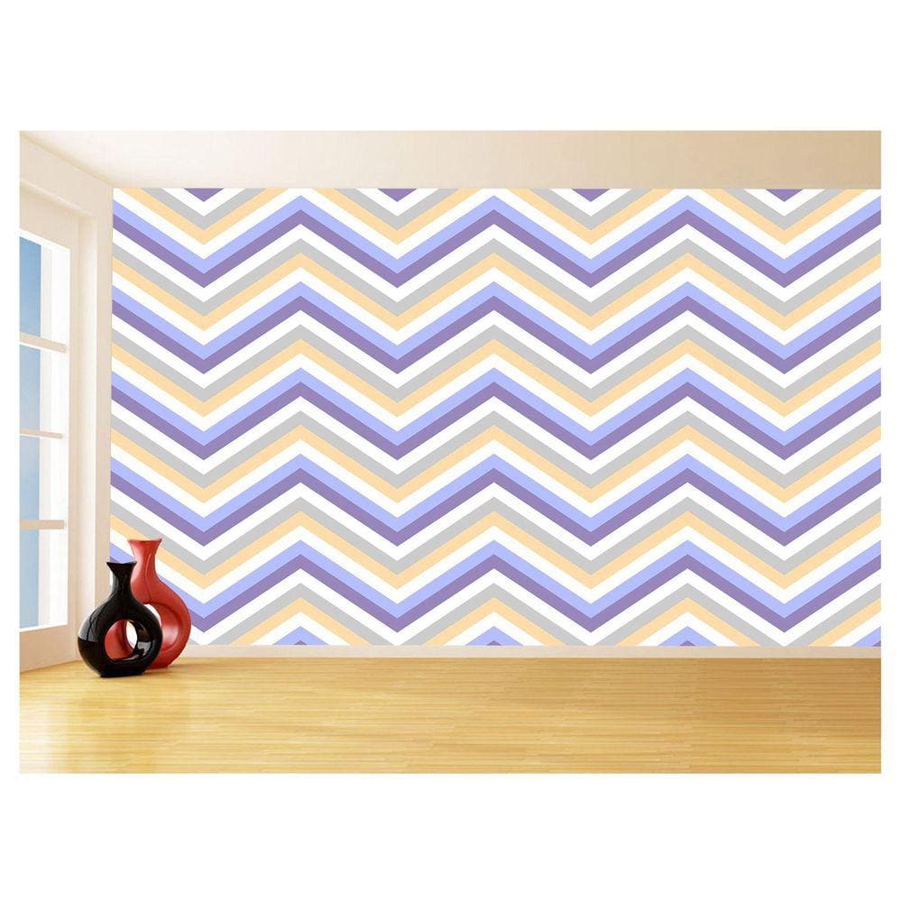 Papel De Parede 3D Sala Chevron Zig Zag Listras 3,5M Zig55
