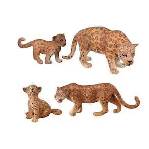 4pcs Simulação Animal Modelo Toy Leopard Leopard Doll Orname