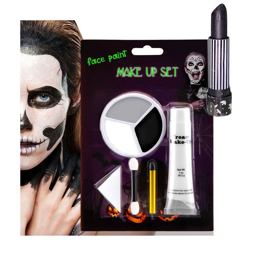 Kit Completo P/ Maquiagem Vampiro Halloween +3 Pancake