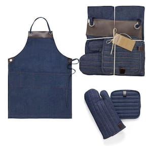 Kit Copa E Cia Modern Com Avental + Luva + Pega Panela Jeans