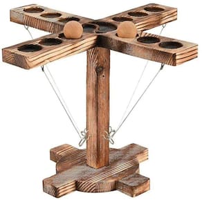 Jogos de tabuleiro ring toss jogos portáteis com pacote de escada de tiro feito à mão de madeira acelerado interativo