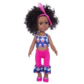 Black African Black Baby Cute Curly Black 35cm Vinyl Baby Toy
