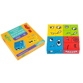 Funny Expression Puzzle Blocos de Construção Coloridos Brinquedos Educativos Montessori