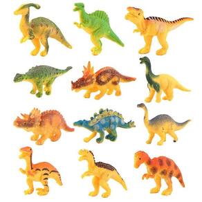 12 conjuntos de simulação colorida de ornamento do modelo de traje de dinossauro