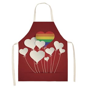 1 peça pai adulto The Family Kitchen Valentine`s Day Print Aventais de linho para família