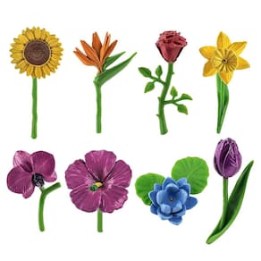 8 tipos de flores simuladas brinquedos estatuetas casa decorar brinquedos cognitivos educacionais pré-escolares presente