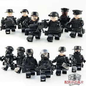 Construção da Polícia Militar bloqueia minifigura pequenas partículas montadas boneca meninos conjunto de brinquedos