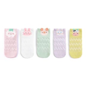Meias infantis para meninas aconchegantes respiráveis fofas verão animal bebê meias antiderrapantes