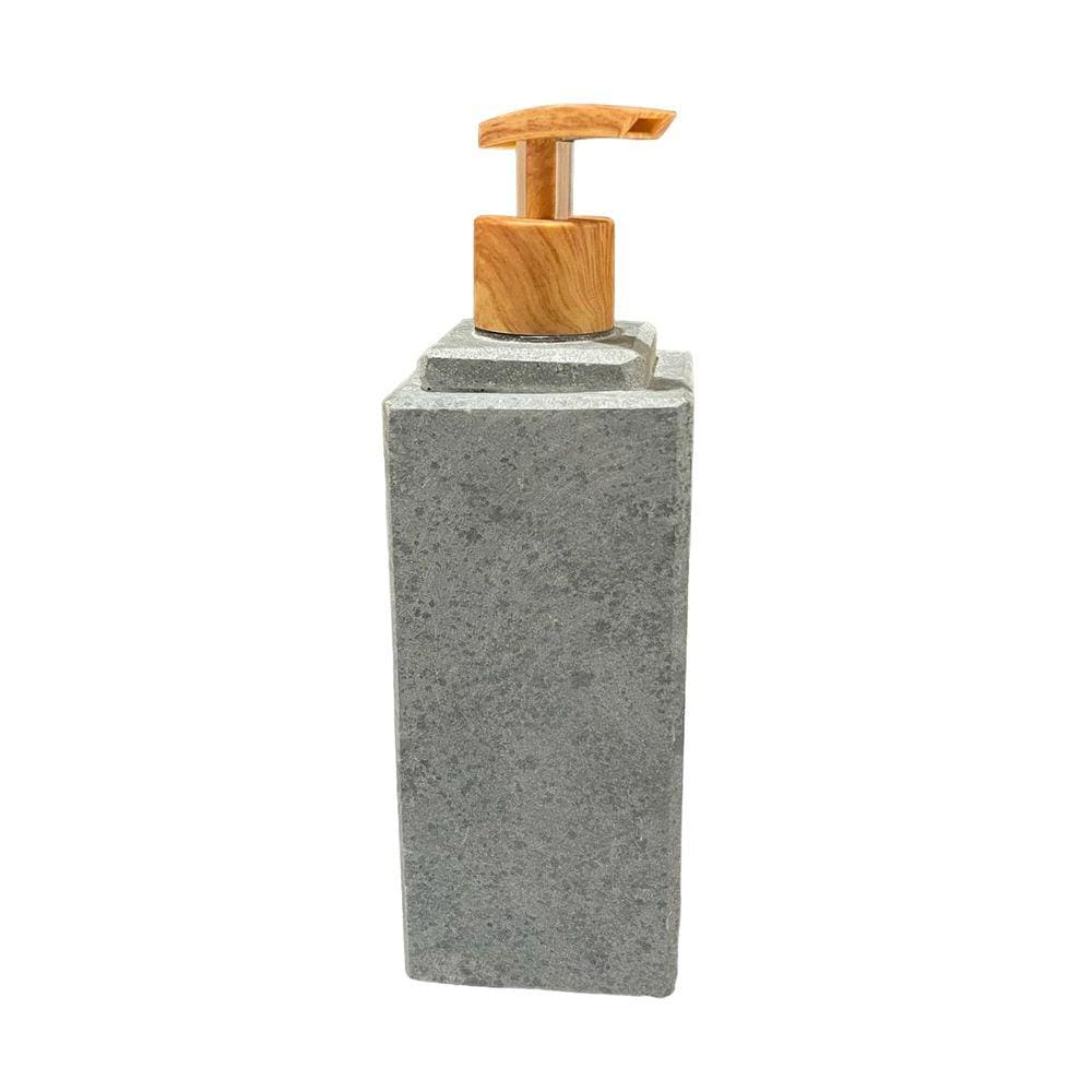 Porta Sabonete Líquido Dispenser em Pedra Amadeirado 22x7cm
