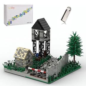 KKXX Brinquedo de Montagem Série Militar Torre de Guarda Base de Combate
