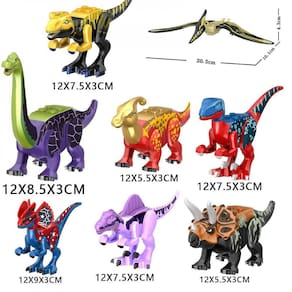 Blocos de construção montados por dinossauros 8pcs