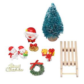 Mini casa de bonecas decoração de natal cena de natal em miniatura casa de bonecas conjunto de natal