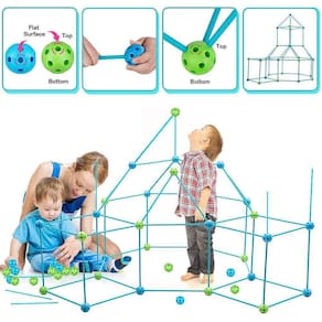 Construção de kits de construção do Forte para crianças DIY Construindo Castelos De Construção de Castelos Brinquedos de Tenda para Meninas Meninos (T