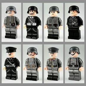 8pcs Construção Militar Bloqueia Minifigura 2 Estação Oficiais Alemães e Soldados Construindo Blocos brinquedo