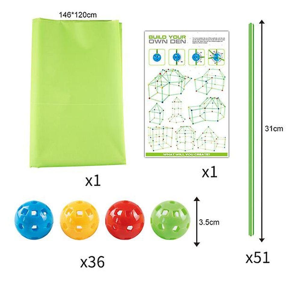 Kit de construção do forte da construção infantil 88 peças Ultimate Forts Builder Gift