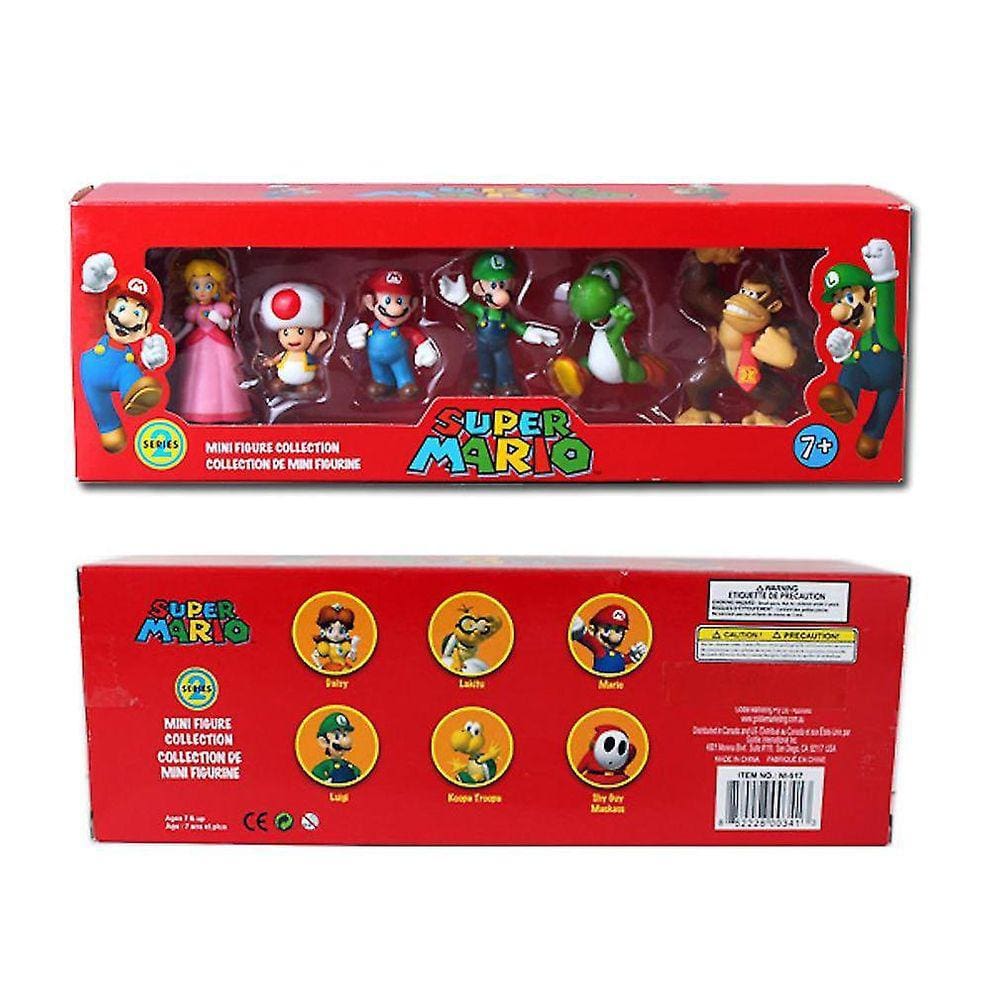 6pcs/set de Super Mario, Luigi, Yoshi, Cogumelo Burro Pvc Action Figure Brinquedos
