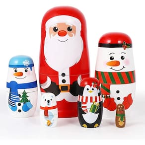 Natal Madeira Empilhando Doll Natal russo Matryoshka