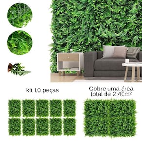 Kit 10 Paineis De Plantas Artificiais Parede Viva Artificial