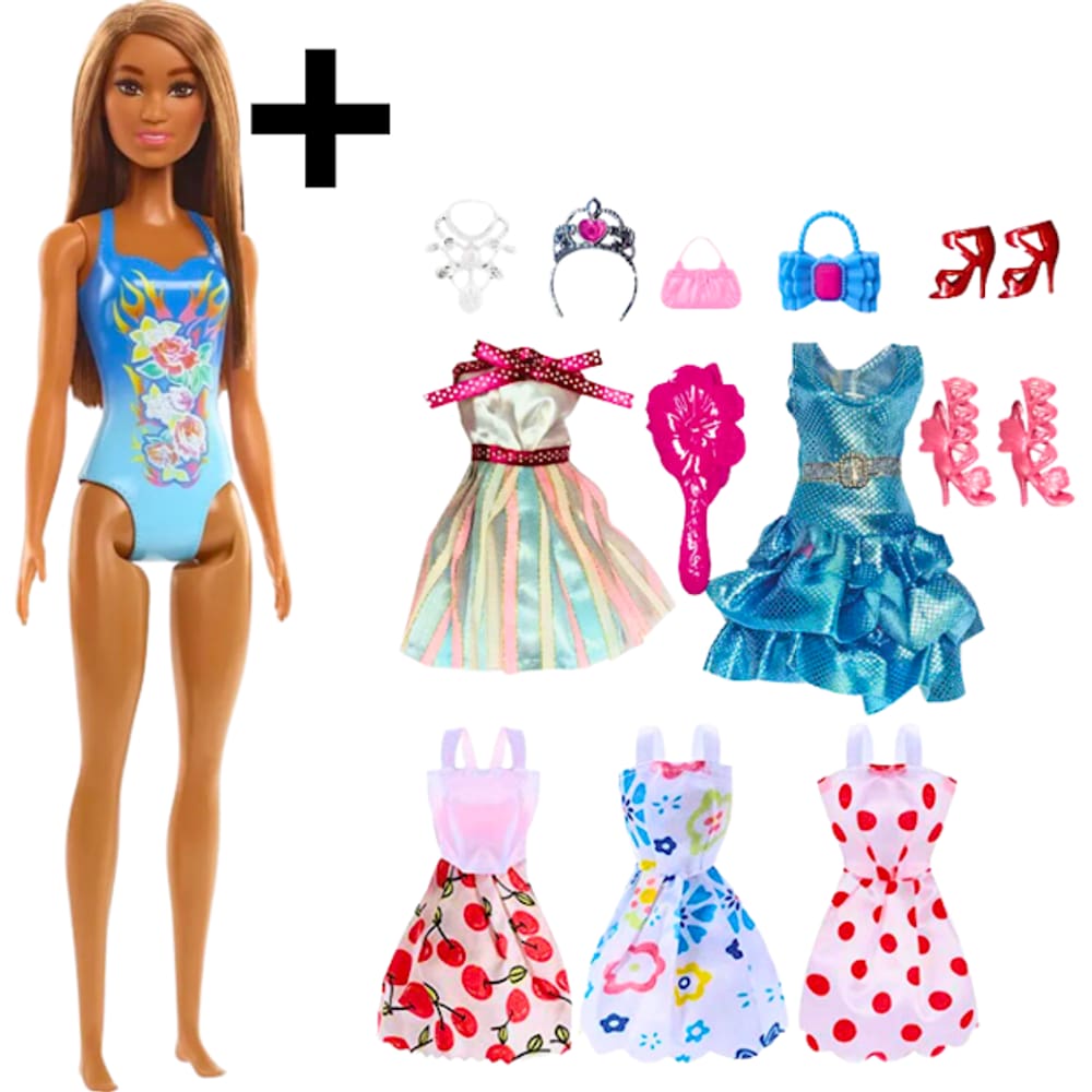 Loja de roupas Barbie com boneca