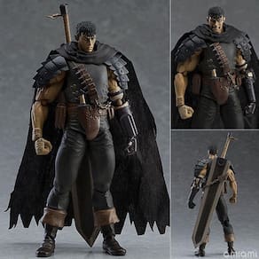 Figura de Ação de PVC do Espadachim Negro Guts do Anime Berserk com Mudança de Rosto - 17cm