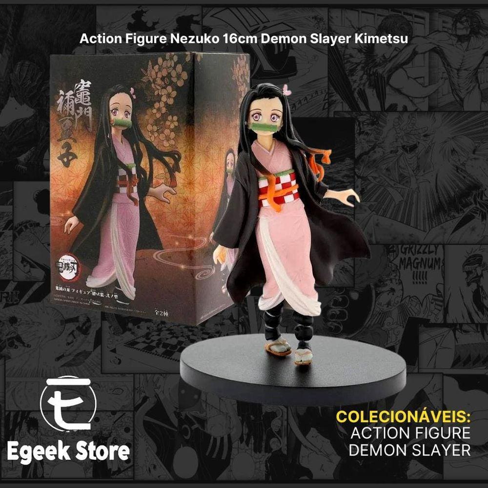 Action Figure Kimetsu No Yaiba Boneco Oni Nezuko Kamado em