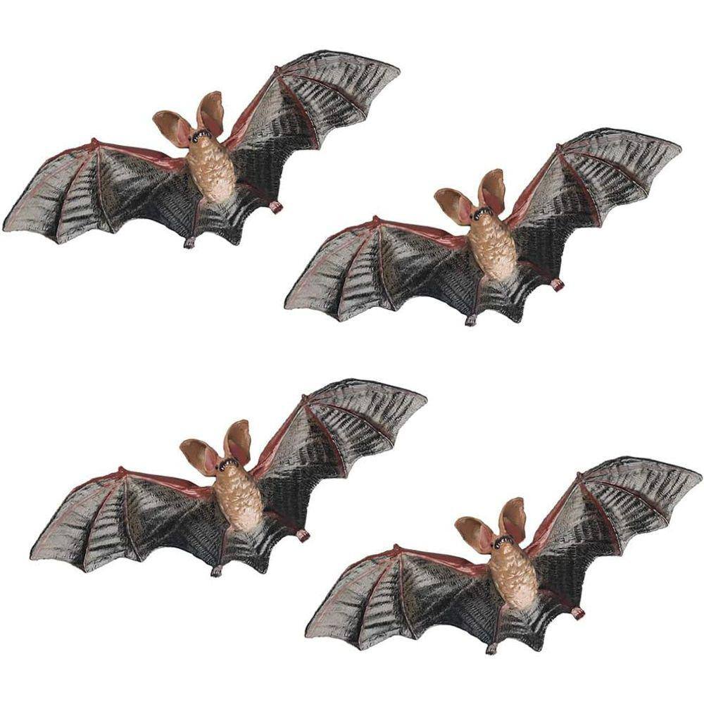 4 pcs simular figuras de morcego, mini figuras de morcego para bolo DIY