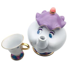 A Bela e a Fera Caneca Bule de Desenho Animado Sra. Potts Chip Chá P