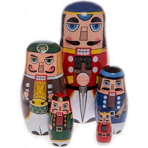 5pcs bonito handmade madeira Rússia nidificação bonecas presente rus