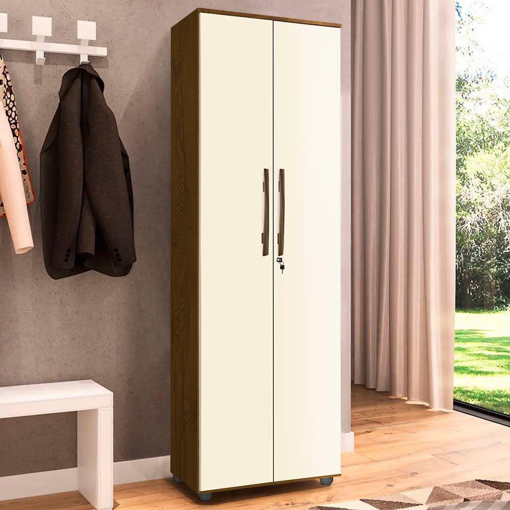 Armário Multiuso 2 Portas E Chave Marrom Pérola Tower Primus - Marrom