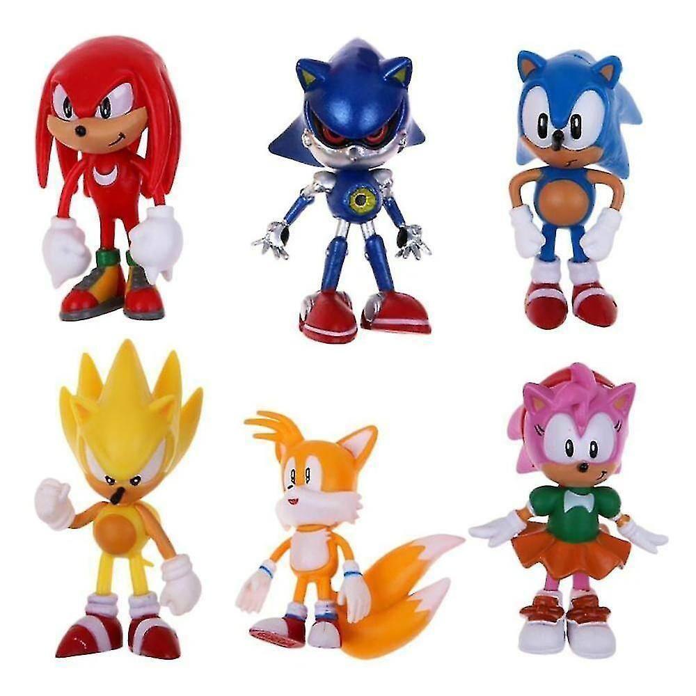 Kit Cartelado 6 Bonecos Sonic Não Articulado