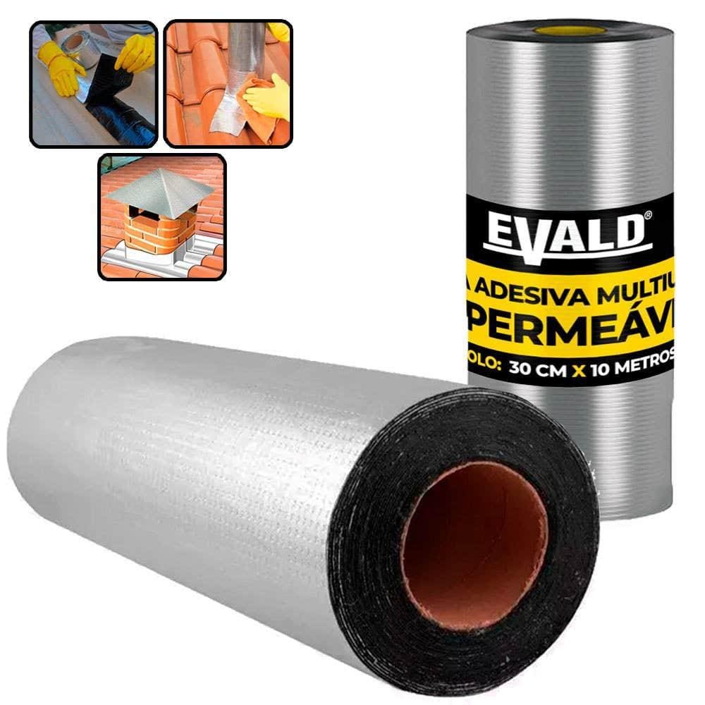Fita Autoadesiva Multiuso Manta Asfáltica 30 CM x 10 Metros EVALD