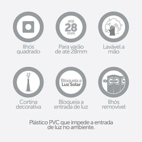 Cortina Blackout PVC 2,80m x 2,30m - Bloqueio Luz - Fácil Inst.