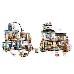 ROOI Japonês Street View Building Blocks Casa Toy Archit