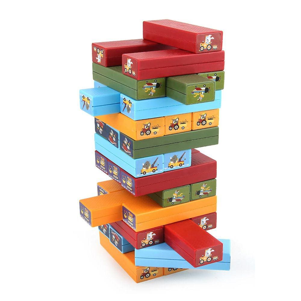 Jogo de blocos de empilhamento Torre de blocos de plástico Desenhos animados Blocos de construção Educação infantil