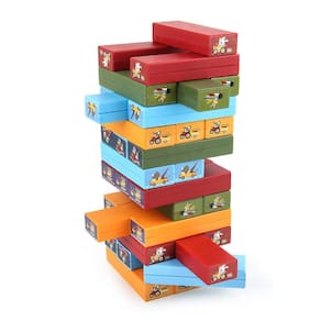 Jogo de blocos de empilhamento Torre de blocos de plástico Desenhos animados Blocos de construção Educação infantil